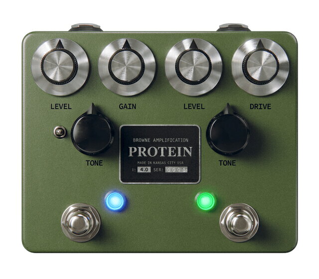 Browne Amplification ブラウン・アンプリフィケーション / Protein Dual Overdrive V4 Green プロテイン・デュアル・オーバードライブ 【オーバードライブ】